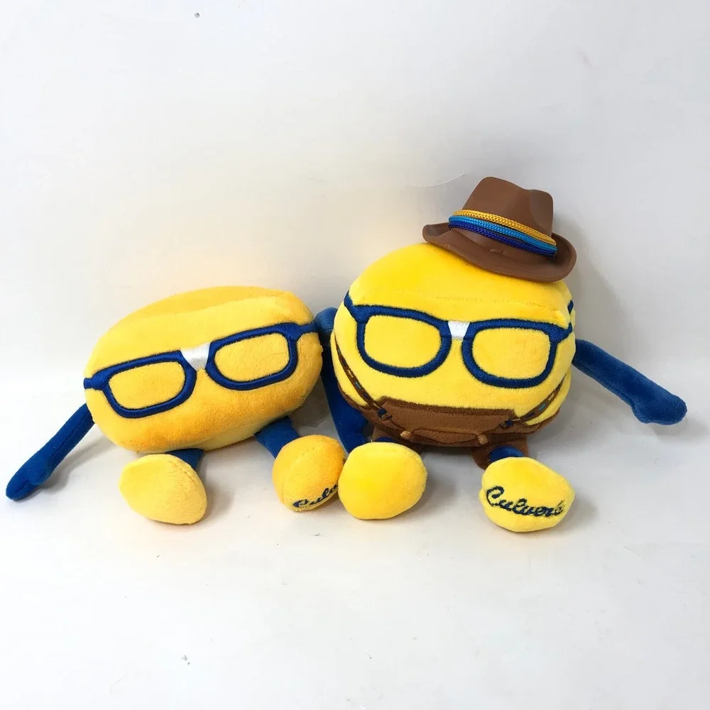 Culver's Plush Set Curdis & Kurdis Von Cheese Yellow Blue Glasses Oktoberfest